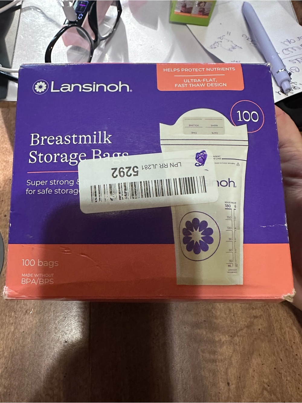 Lansinoh Breastmilk Storage Bags, 6 Ounce, 100 Count